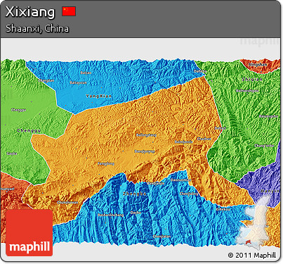 Political 3D Map of Xixiang