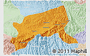 Political 3D Map of Xixiang, lighten