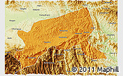 Political 3D Map of Xixiang, physical outside