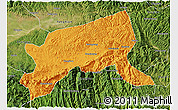 Political 3D Map of Xixiang, satellite outside
