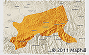 Political 3D Map of Xixiang, shaded relief outside