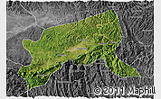 Satellite 3D Map of Xixiang, desaturated