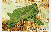 Satellite 3D Map of Xixiang, physical outside