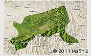 Satellite 3D Map of Xixiang, shaded relief outside