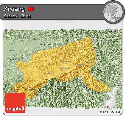 Savanna Style 3D Map of Xixiang