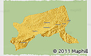 Savanna Style 3D Map of Xixiang, single color outside