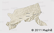 Shaded Relief 3D Map of Xixiang, cropped outside