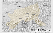 Shaded Relief 3D Map of Xixiang, desaturated