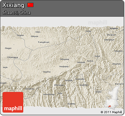 Shaded Relief 3D Map of Xixiang