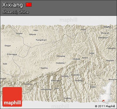Shaded Relief 3D Map of Xixiang