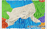 Shaded Relief 3D Map of Xixiang, political outside