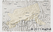 Shaded Relief 3D Map of Xixiang, semi-desaturated