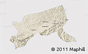 Shaded Relief 3D Map of Xixiang, single color outside