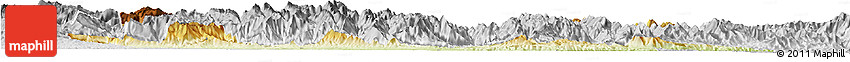 Physical Horizon Map of Xixiang, lighten, desaturated