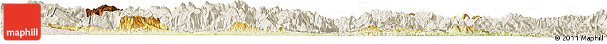 Physical Horizon Map of Xixiang, shaded relief outside