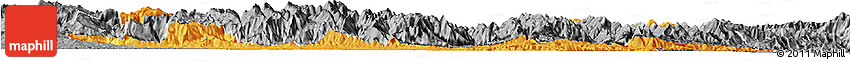 Political Horizon Map of Xixiang, desaturated