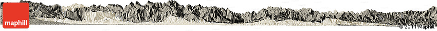Shaded Relief Horizon Map of Xixiang, darken