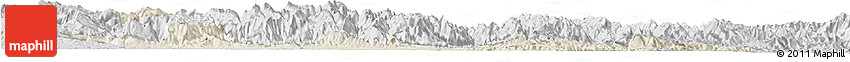 Shaded Relief Horizon Map of Xixiang, desaturated