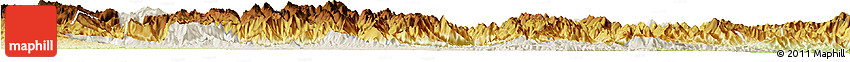 Shaded Relief Horizon Map of Xixiang, physical outside