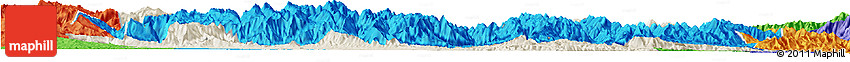 Shaded Relief Horizon Map of Xixiang, political outside