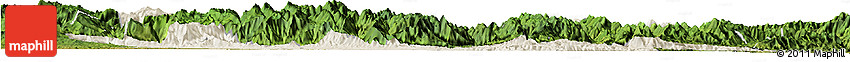 Shaded Relief Horizon Map of Xixiang, satellite outside