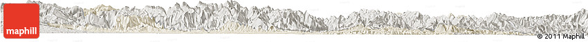Shaded Relief Horizon Map of Xixiang, semi-desaturated