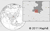 Blank Location Map of Xixiang, highlighted country, highlighted parent region