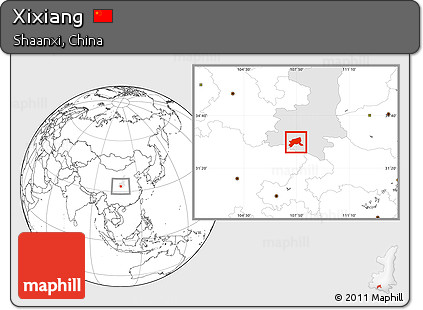 Blank Location Map of Xixiang, highlighted parent region