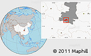 Gray Location Map of Xixiang, highlighted country, highlighted parent region