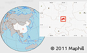 Gray Location Map of Xixiang, highlighted country