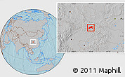 Gray Location Map of Xixiang, hill shading