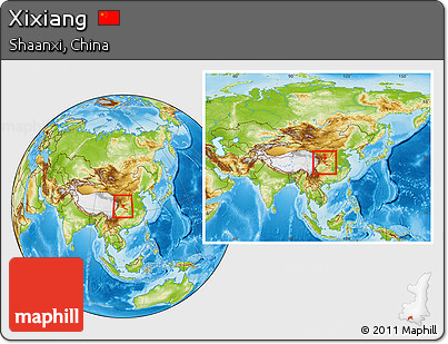 Physical Location Map of Xixiang, within the entire country