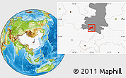 Physical Location Map of Xixiang, highlighted country, highlighted parent region