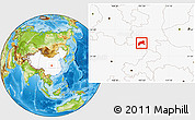 Physical Location Map of Xixiang, highlighted country