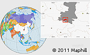 Political Location Map of Xixiang, highlighted country, highlighted parent region