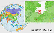 Political Location Map of Xixiang, highlighted parent region
