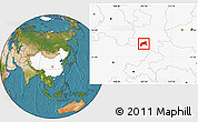 Satellite Location Map of Xixiang, highlighted country