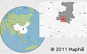 Savanna Style Location Map of Xixiang, highlighted country, highlighted parent region