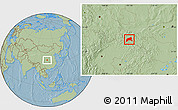 Savanna Style Location Map of Xixiang, hill shading