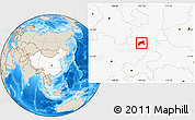 Shaded Relief Location Map of Xixiang, highlighted country