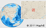 Shaded Relief Location Map of Xixiang