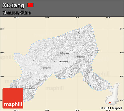 Classic Style Map of Xixiang, single color outside