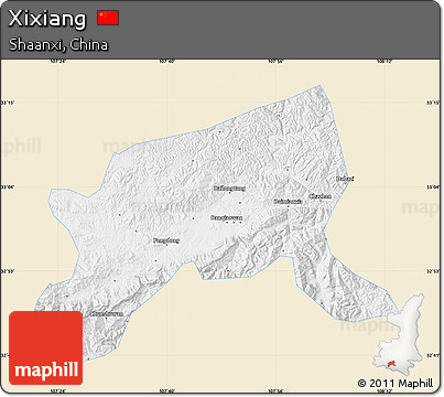 Classic Style Map of Xixiang, single color outside