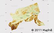 Physical Map of Xixiang, cropped outside