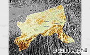 Physical Map of Xixiang, darken, desaturated