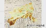 Physical Map of Xixiang, shaded relief outside
