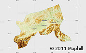 Physical Map of Xixiang, single color outside