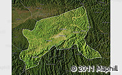 Satellite Map of Xixiang, darken