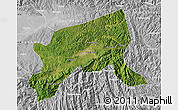 Satellite Map of Xixiang, lighten, desaturated