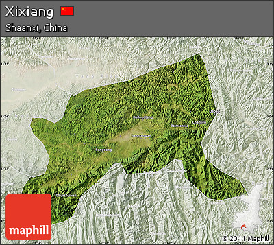 Satellite Map of Xixiang, lighten